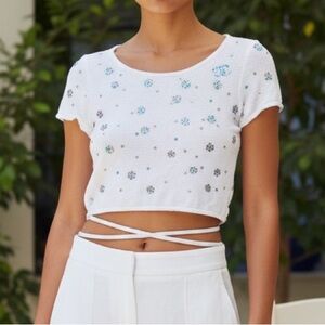 Chanel White wrap top t shirt